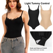 Women Lace Shapewear Bodysuit Light Tummy Control Full Body Shaper Leotard Tops
