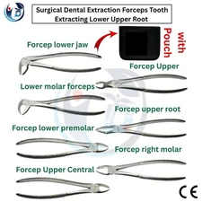 Surgical Dental Extraction Forceps Tooth Extracting Lower Upper Root Free Pouch