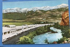 California Zephyr Train Postcard ~ The Scenic Way Across America ~ Diesel Train