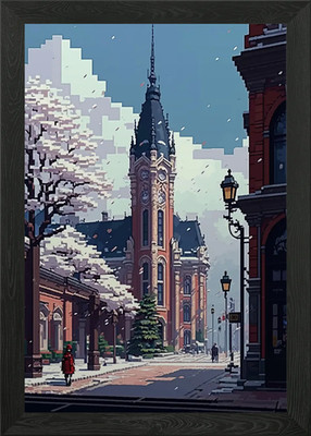 Harbin 02 Pixel art Framed Wall Art Poster Canvas Print Picture
