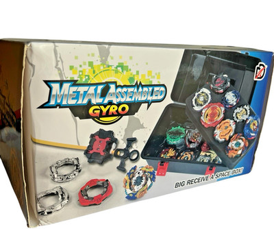 Gyro Metal assemble Fusion Spinning Tops Toy Set w/Grip Boxed Suitcase