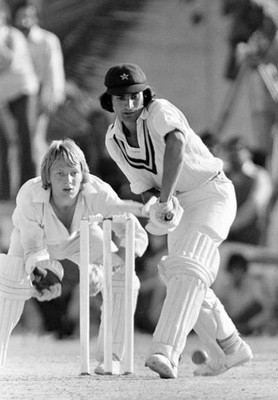 Mohsin Khan batting for Sind during his innings of 59 runs in the - Old Photo