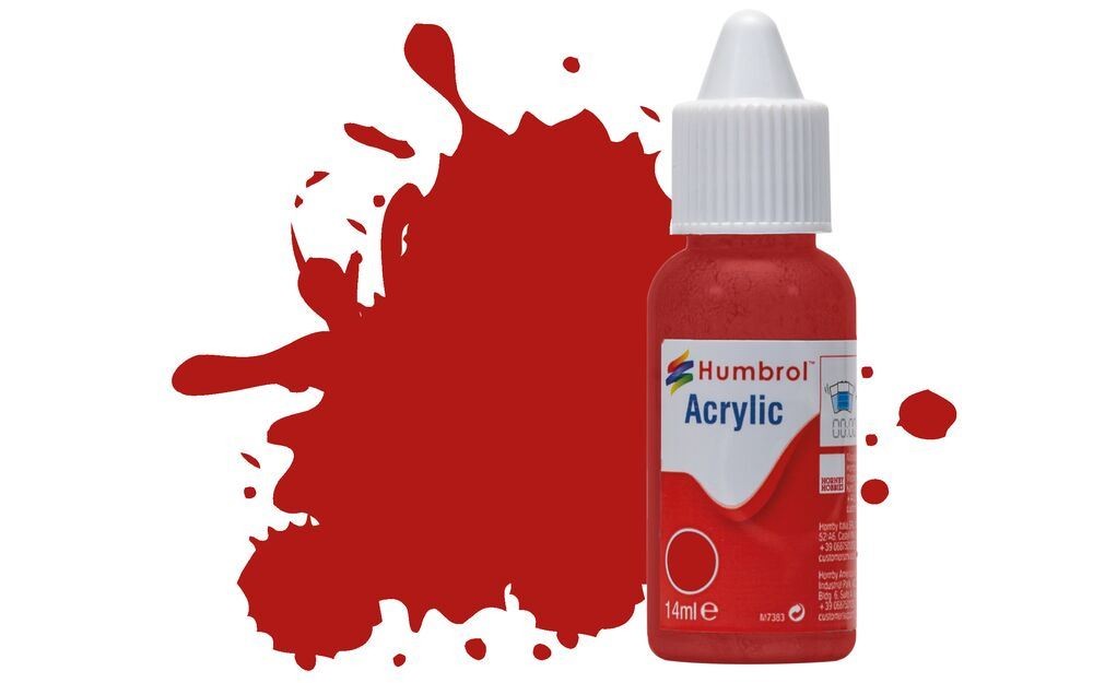 Humbrol Db0153 Acrylic Paint 153 Insignia Red Matt 14Ml Acrylic Model Making