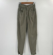 VTG Marithe Francois Girbaud 3/4 High Waist Jeans Olive Green USA Mom
