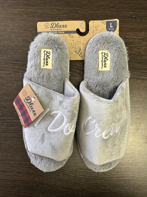 I Do Crew Wedding Party, Size L 9/10 gray Deluxe Dear Foam Slippers