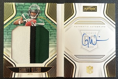 2022 Panini Playbook - Rookie Jersey Autographs Garrett Wilson #206 Gold /99...