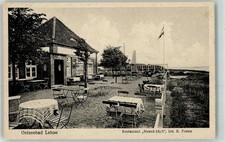 13270986 - 2304 Laboe Gasthaus Strand Idyll Terrasse Fahne Ostseebad