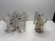 Vintage SELANDIA Disney 101 Dalmatians and Mickey Mouse Glitter Cups (Set of 6)