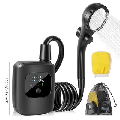 Portable Camping Shower Rechargeable Outdoor Camp Pump for Hiking Travel 2400mAh