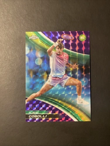 2025 Topps Chrome Tennis Purple Geometric Refractor Flavio Cobolli #48