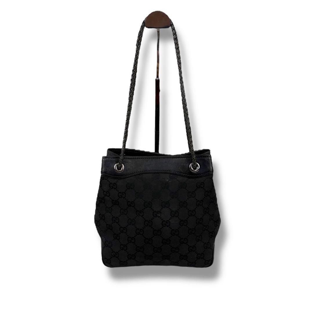 GUCCI GG Tote Bag Canvas Black Authentic G06274002