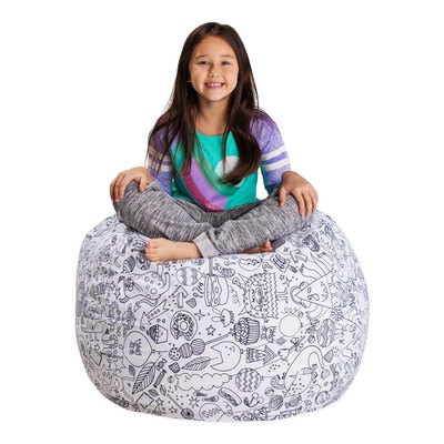 Posh Stuffable Kids Stuffed Animal Storage Bean Bag Chair Cover - Childrens T...