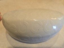 Coach Sunglass Glasses Hard Case Clamshell Style White With Embossed C" Logo