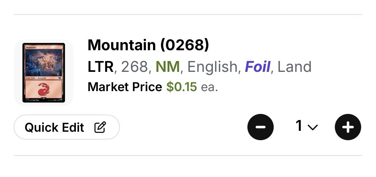 Magic: The Gathering NM Rainbow Foil Lord Of The Rings Mountain (0268)