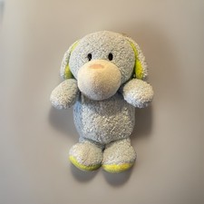 Vintage Fisher-Price Puffalumps Blue Puppy Rattle Plush Late 80s 8003