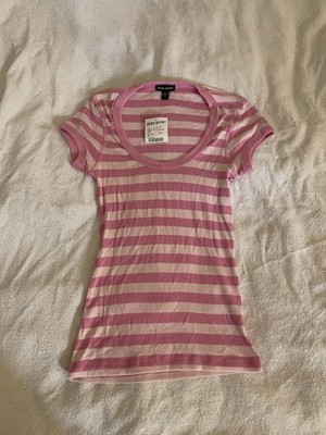 Bebe Sport Women s Pink Striped Top Size Small Brand New 100 % Authentic