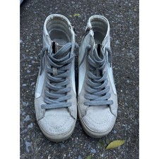 Shu Shop Roxanne Women's High Top Sneakers White Grey Star Side Zip Size 7