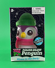 Schylling NeeDoh Purple Polar Glow Penguin Super Solid Squish Glow in the Dark  