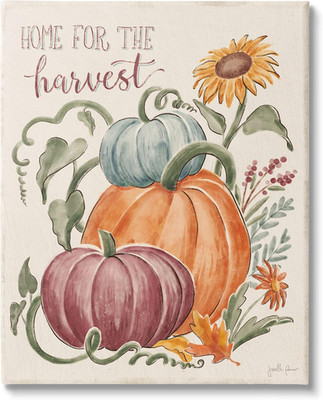 Cozy Autumn Botanical Flowers Wall Art by Janelle Penner