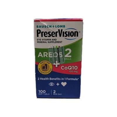 PreserVision Areds 2 + CoQ10 100mg, 100 SoftGels. Exp:  04/2027