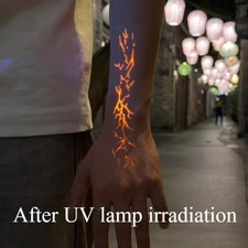 Waterproof Temporary UV Glow Tattoos Fluorescent Night Luminous Fake Arm Tattoo