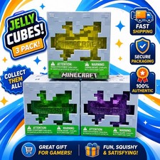 Minecraft Jelly Cube Blue Squishy Like Needoh New Sealed in hand lot of 3