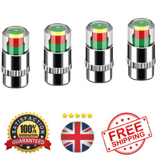 4PCS Car Tyre Pressure Monitor Valve Caps Indicator 3 Colour Alert