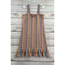American Eagle Outfitters Smocked Bodycon Mini Dress Womens L Rainbow Multicolor