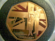 2023 75 YRS WINDRUSH GENERATION   50P  PROOF GOLD 916.7  LTD EDITION OF 75    43