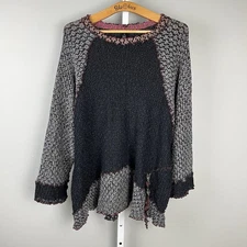 French Dressing Artsy Sweater Size 3 Womens XL Stretchy Color Block Art to Wear