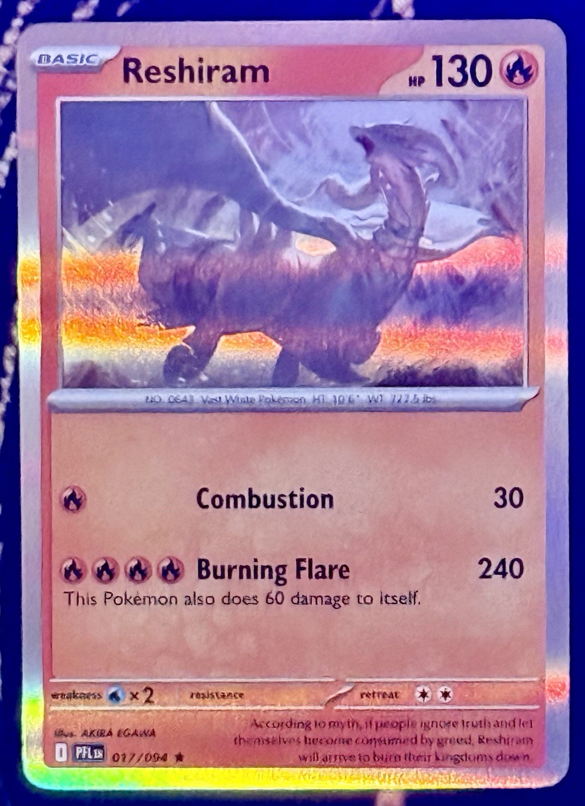 Reshiram 017/094 - Holo Rare - Pokémon TCG: Phantasmal Flames - M/NM