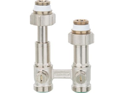 SIMPLEX Zweirohr-Hahnblock Durchgang / Exclusiv mit Ausgleichsteleskop 3/4'' Eur