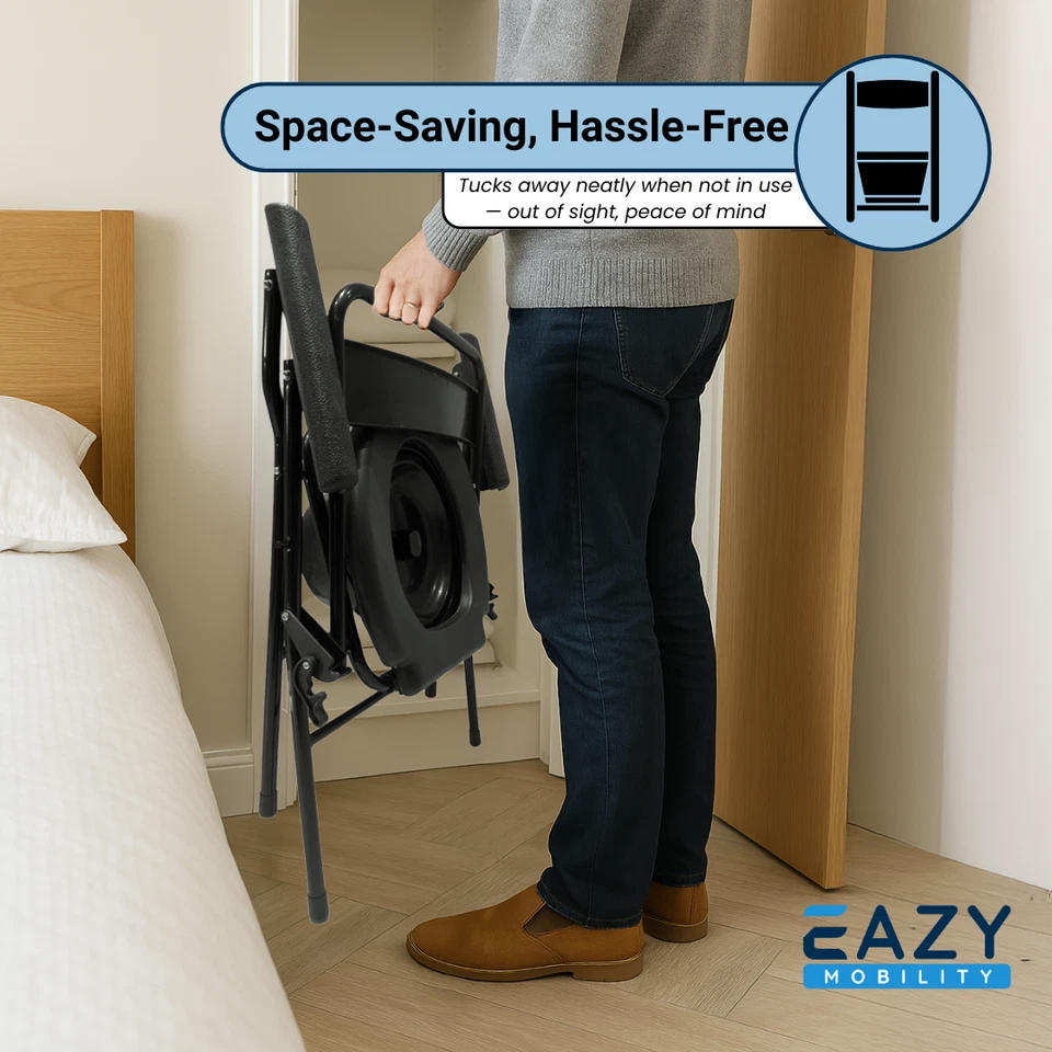Eazy Folding Commode Chair – Lightweight Portable Toilet Chair for Elderly - Image 3 of 4