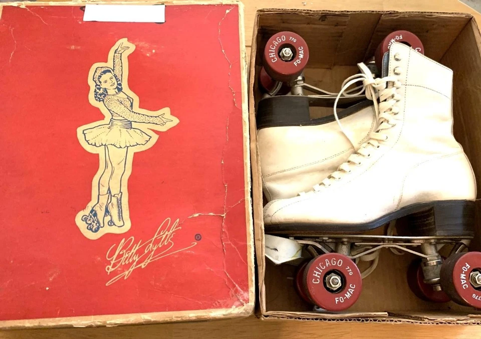 Patines Vintage Talla 6 Mujer Cuero Blanco Betty Lytle Chicago by Hyde con CAJA Foto 4 de 4