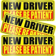 3Pcs New Driver Magnet for Car Reflective Safety Warning Sign Bumper Sticker Set