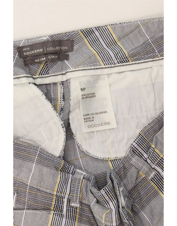 DOCKERS Womens Curvy Mid Rise Casual Shorts US 8 Medium W30 Grey Check CR03 - Image 3 of 3