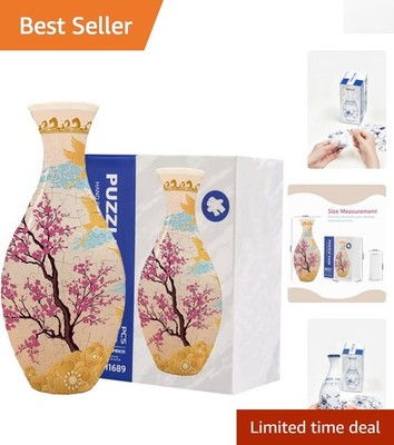 Interactive Cherry Blossom 3D Puzzle Vase - Decorative Art Jar Craft for Adults