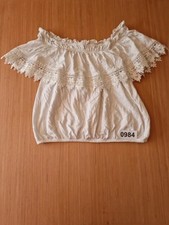 Miss Selfridge White Off-Shoulder Lace Trim Bardot Blouse Top UK 12