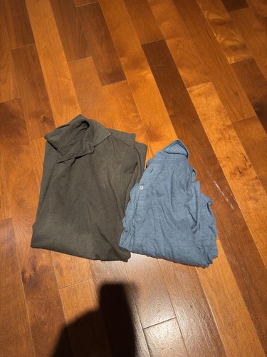Bonobos Standard Fit Men's Polo 2 Pack Blue and Gray Medium Pima Cotton Acrylic