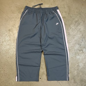 Y2K Nike Sweatpants Track Pink Striped Baggy Wide Leg Girls 8-10 Drawstring