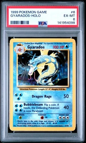 1999 POKEMON GAME #6 GYARADOS-HOLO PSA 6