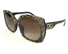 Dolce & Gabbana Sunglasses DG4385-F 3163/13 Leopard Asian Fit w/ Brown Gradient