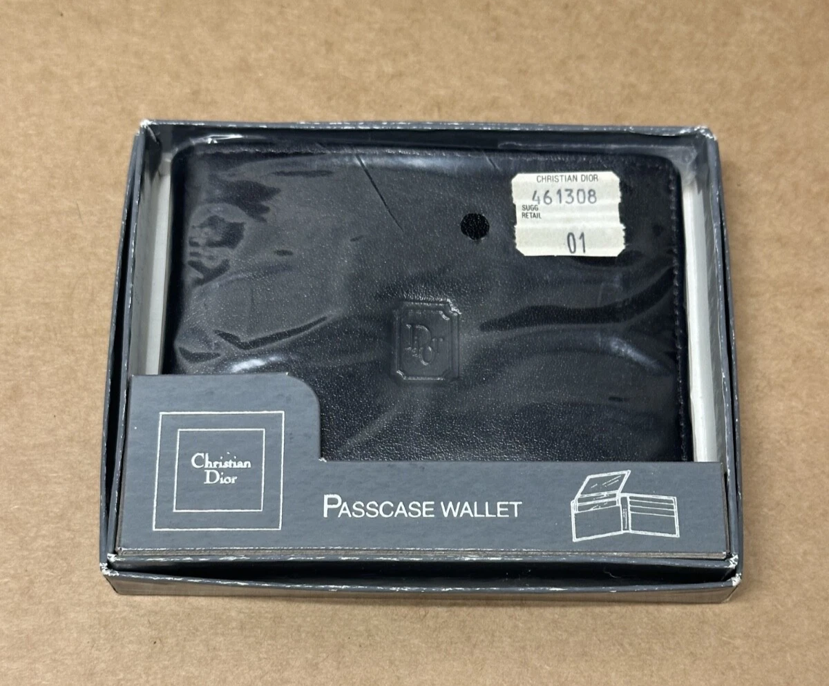 Portefeuille homme vintage Christian Dior noir passeport neuf ancien stock dans sa boîte