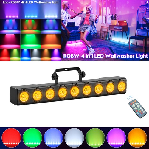 4PCS RGB Wall Wash Light Bar 9 LED DMX Stage DJ Beam Lighting Disco Party Effect - Picture 13 of 29
