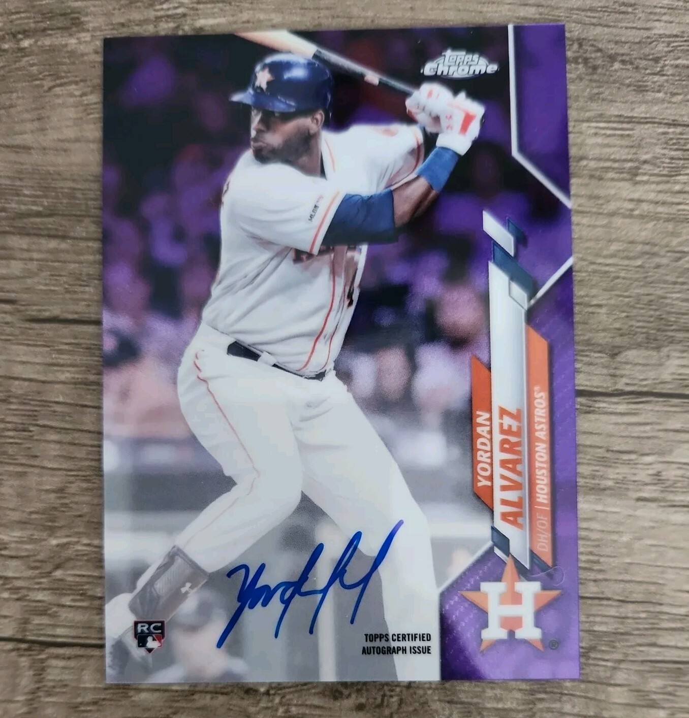Yordan Alvarez 2020 Topps Chrome Rookie Card Autographs Purple Refractor #25/250