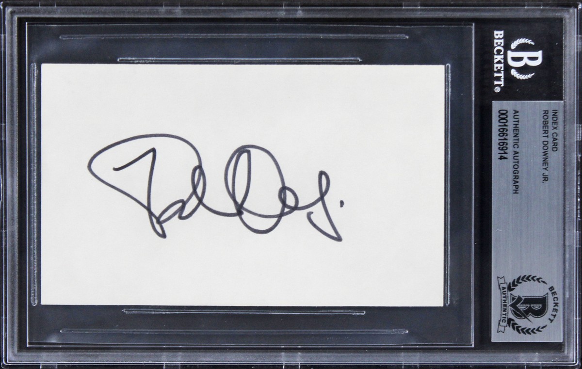 Robert Downey Jr. サイン 証明書付き Robert Downey Jr Iron Man Authentic Signed 3x5 Index Card