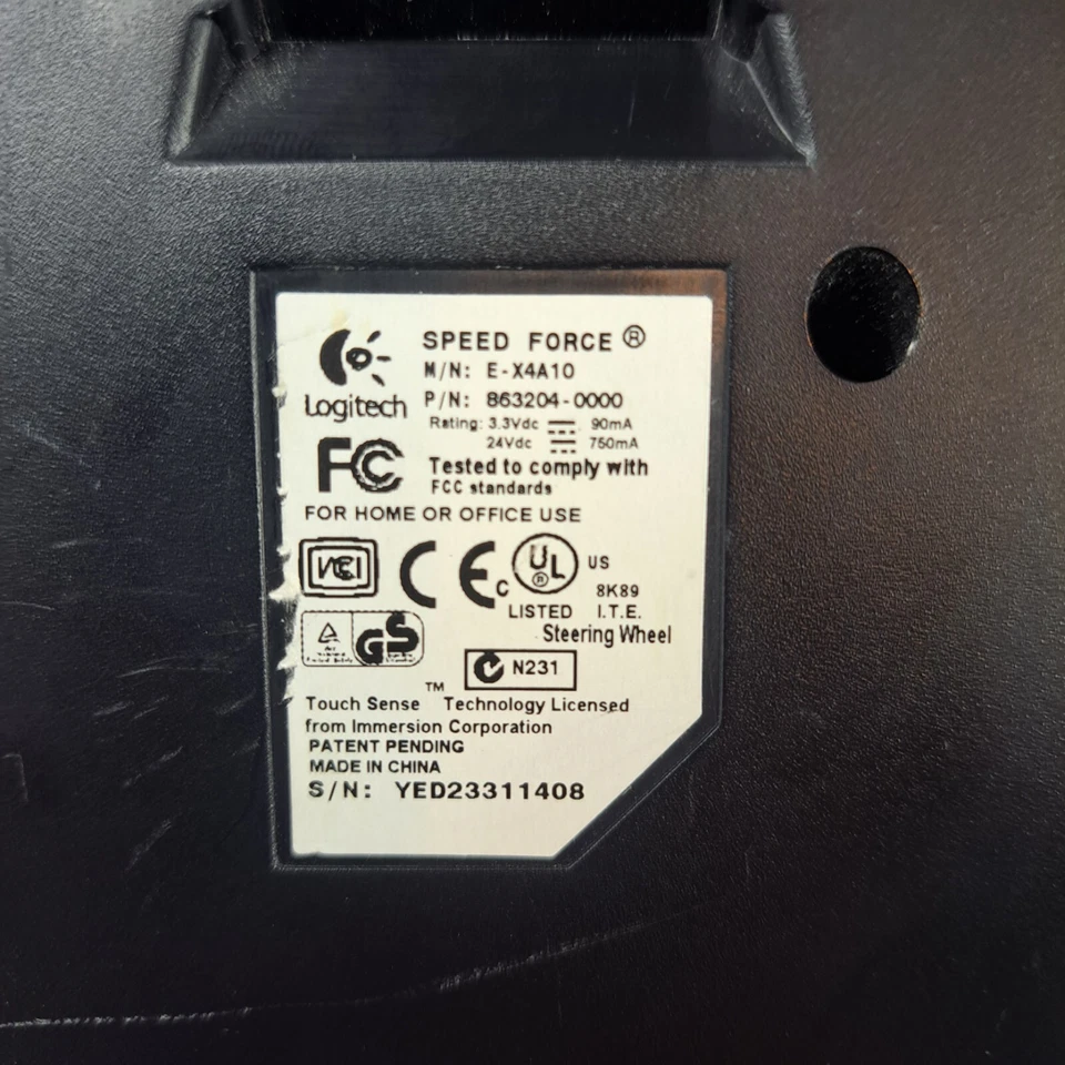 Logitech Speed Force Nintendo GameCube Racing Wheel Only E-X4A10 Untested - Image 4 of 4