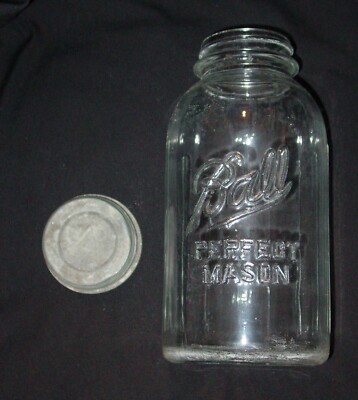 ANTIQUE 1933-1950's ERA QUART BALL PERFECT JAR - 9 1/8'' X 4 1/2''