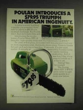 1977 Poulan Micro XXV chainsaw Ad - American Ingenuity