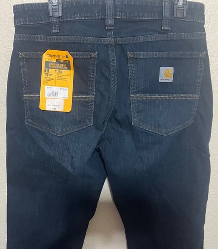 NWT MEN CARHARTT BD6570-M RUGGED FLEX LOW RISE 5 POCKET BOOTCUT BLUE JEANS PANT - Picture 5 of 5